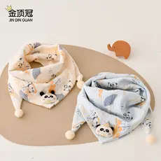Bebê cachecol outono inverno pequena idade mensal Panda Saliva triângulo cachecol primavera outono meninos meninas bebê 