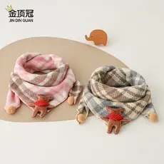 Lenço de bebê outono inverno ins versão coreana urso bebê crianças triângulo cachecol à prova de vento quente primavera