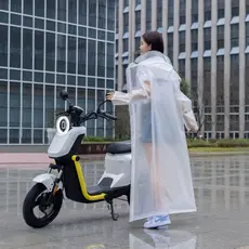 Capa de chuva feminina transparente longo corpo inteiro à prova de chuva moda ciclismo única bateria elétrica bicicleta