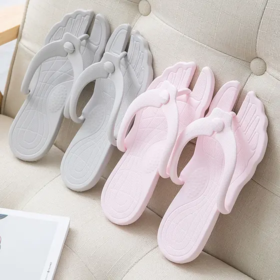 Viagem portátil dobrável chinelos de viagem à beira-mar férias antiderrapante sapatos de praia das mulheres dos homens c