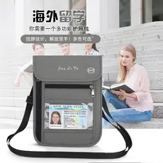 Bolsa para passaporte de viagem no exterior, bolsa multifuncional para documentos, à prova d'água, transparente, porta-p