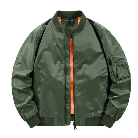 Street Wear jaqueta masculina outono inverno jaqueta fina americano MA1 força aérea piloto gola uniforme de algodão solt