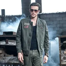 Novo produto militar puro algodão jaqueta masculina na moda piloto primavera outono estilo fino cara solto força aérea N