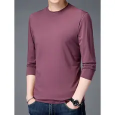 Roupa interior de outono masculina parte superior do corpo camisa de fundo fino algodão térmico topo camisola de algodão
