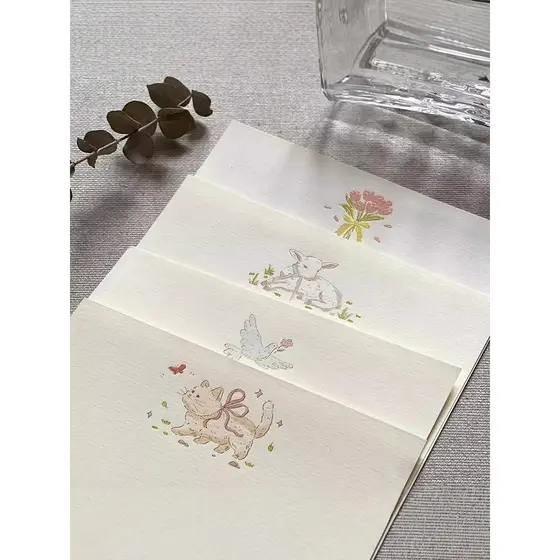 Conjunto de papel de carta de Envelope de sussurro suave dourado simples ins High-End sentimento fresco romântico literá