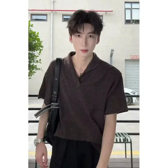 Americano Retro antigo dinheiro estilo italiano de manga curta das mulheres dos homens verão novo estilo solto All-Match