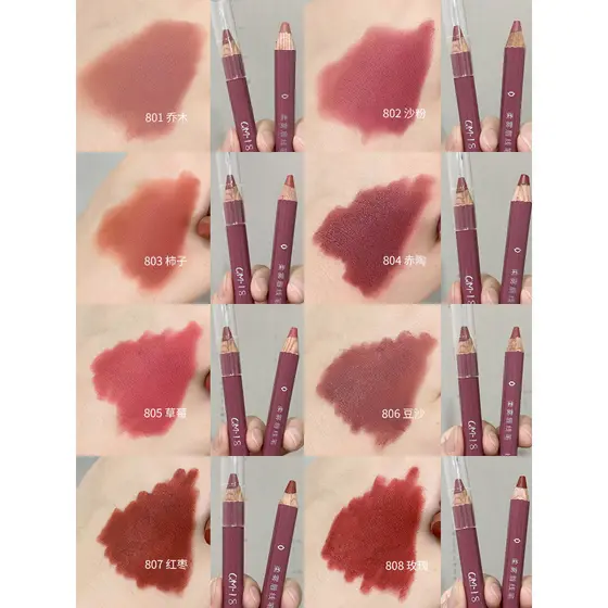 Delineador labial Nude fosco batom lama Toot lábio feminino linha de lápis labial à prova d'água névoa formato labial es