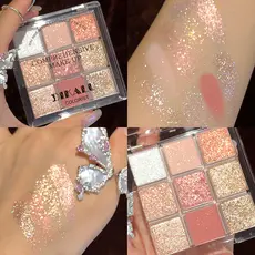 Sombra de nove cores Glitter perolado à prova dwaterproof água marca barata estudante pequena placa portátil paleta de s