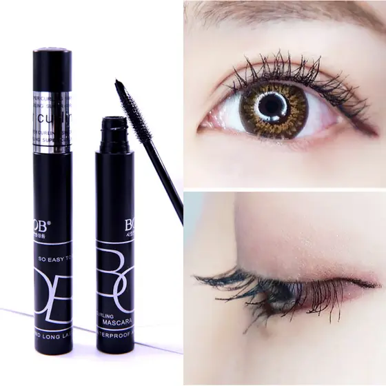Genuíno BOB deslumbrante rímel longo de longa duração à prova dwaterproof água Curling grosso alongado Silicone macio ca