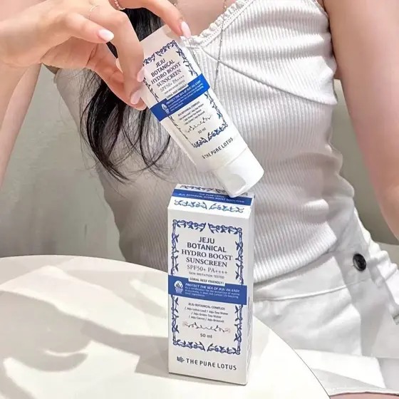 ESTOQUE PRONTO!Coreia da Coreia thepurelotus Jeju Island White Lotus Protetor Solar Hidratante Refrescante Hidratante Pe