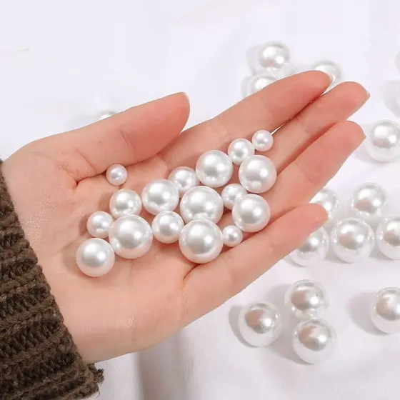 Destaque imitação de pérola DIY acessórios de jóias artesanais contas perfuradas sem furos 3-16mm contas soltas misturad
