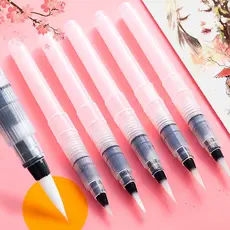 Caneta-tinteiro infantil, tinta aquarela injetada com água, ponta plana, armazenamento de água sólida, solúvel em água,