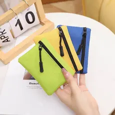 [Estoque pronto] 2026 Novo estilo feminino Oxford pano cor Mini zíper bolsa de moedas bolsa chave