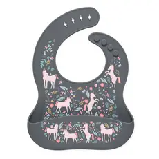 Exportação SIMPLEMODERN Babador Infantil Unicórnio Carro Quatro Tipos Silicone Babador Infantil Placemat