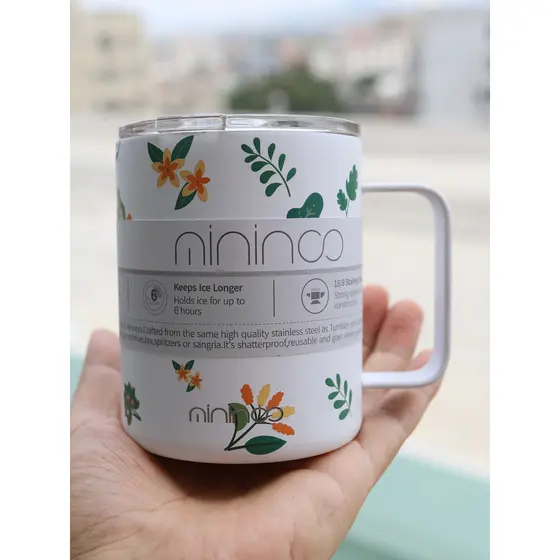 De Meiya!355ml xícara de café Anti-escaldante isolamento armazenamento frio 18/8 forro de aço inoxidável copo portátil c