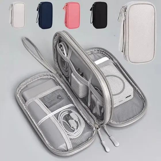 Carregamento tesouro cabo de dados saco de armazenamento Power Bank pano saco caixa de disco rígido caso protetor do tel