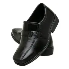 Sapato Social Infantil Crianças Masculino Meninos Confortável Preto Fivela Do 21 ao 36