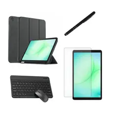 Kit Completo Capa Smart + Película + Mouse + Teclado Caneta Para Galaxy Tab A11 8.7 SM-X130 X133 X135