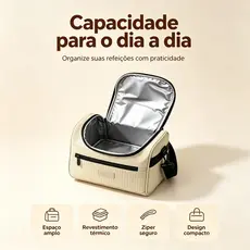 Bolsa Térmica Lancheira 25cm com Alça - Isolante Térmico para Marmitas, Trabalho e Piqueniques