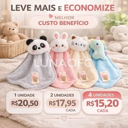 Naninha Bebê Paninho de Apego Pelúcia Macia Antialérgico Conforto para Sono Infantil