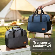 Bolsa Térmica Lancheira 34cm Grande - Isolante Térmica Para Marmitas, Piqueniques E Trabalho