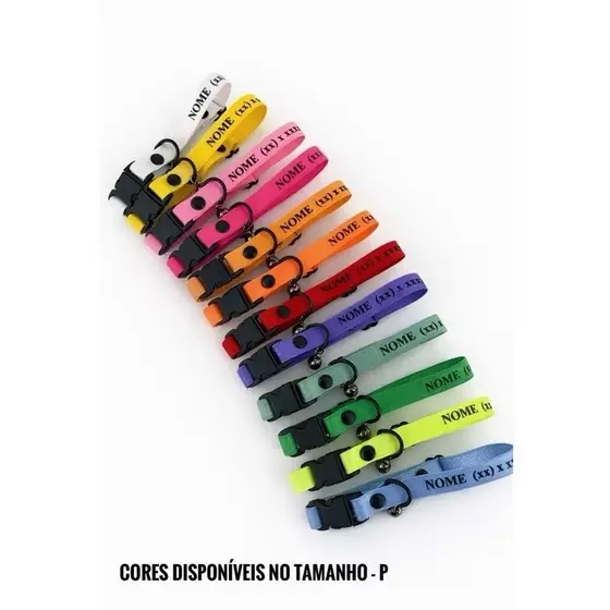 Coleira pet personalizada com identificação elástica para gatos e cães de pequeno porte