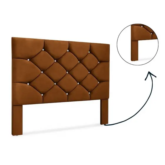 Cabeceira de Cama Box Com Pé Estofada Botão Strass Solteiro Casal Queen Várias Cores