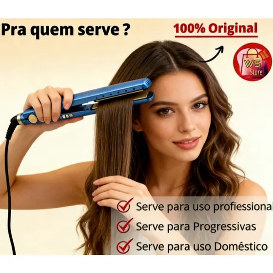 Chapinha Profissional Nano Titanium Digital Bivolt | Prancha Alisadora Progressiva