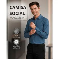 Camisa Social Masculina Microleve Confort Com Bolso Frontal Estampa Lisa Não Amassa Igreja Trabalho Uniforme