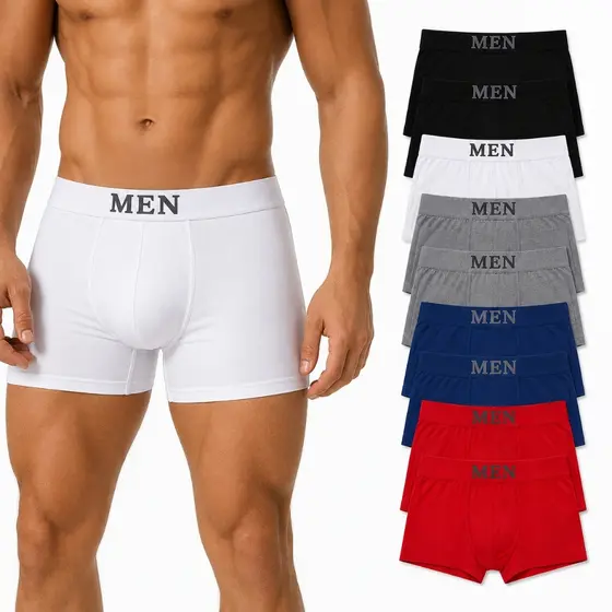 Kit com 8 unidades de cuecas boxer em microfibra, cueca masculina. Cueca boxer masculina P ao GG.