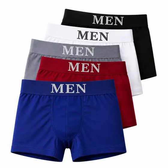 Kit com 5 cuecas boxer masculinas sem costura. Cuecas macias alta elasticidade e conforto diário.