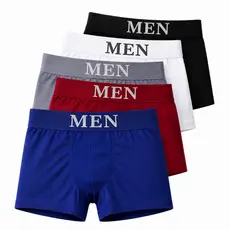 Kit com 5 cuecas boxer masculinas sem costura. Cuecas macias alta elasticidade e conforto diário.