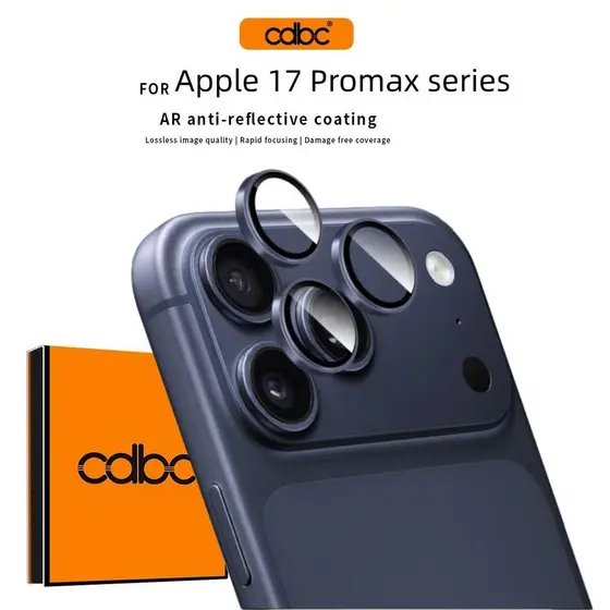 Protetor De Lente De Câmera Com Anel De Metal Premium CDBC Para iPhone 17 Pro/Max | AR Anti-Reflexo , Resistente A Risco