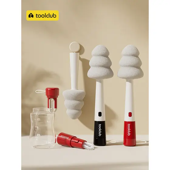 Escova de garrafa de Silicone bebê recém-nascido dedicado três-em-um conjunto portátil copo escova de limpeza escova de