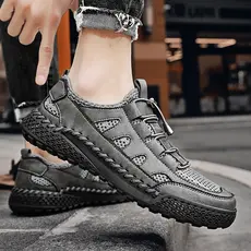 Homens malha ao ar livre sapatos casuais respirável ao ar livre caminhadas sapatos tamanho grande baixo-Top elegante All