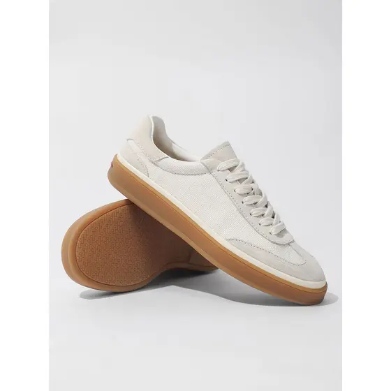 Homens jovens estilo dinheiro antigo diário tênis casuais camurça de vaca branca leve All-Match sola macia sapatos branc