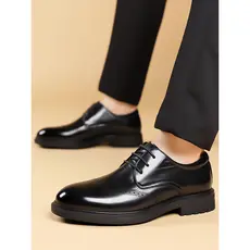 Clássico jovens homens de negócios sapatos de couro Formal novos sapatos Derby com cadarço resistente ao desgaste dedo d