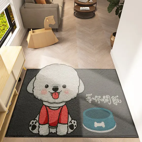 Porta de entrada dos desenhos animados tapete de chão pvc anel de seda porta de entrada tapete de pé pode ser cortado do