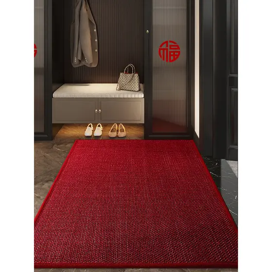Tapete vermelho para porta de entrada, luz doméstica, luxo, sensação de alta qualidade, entrada de porta, antiderrapante