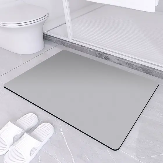 Cor sólida simples banheiro absorvente tapete porta do banheiro doméstico antiderrapante Diatom lama de secagem rápida m