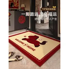 Ano do cavalo tapete de entrada festivo vermelho 2026 novo estilo porta de entrada pode ser cortado tapete de porta remo
