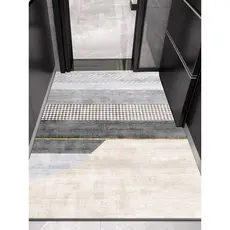 Tapete de porta de entrada tapete de porta luz luxo simples moderno casa cinza entrada pé tapete porta