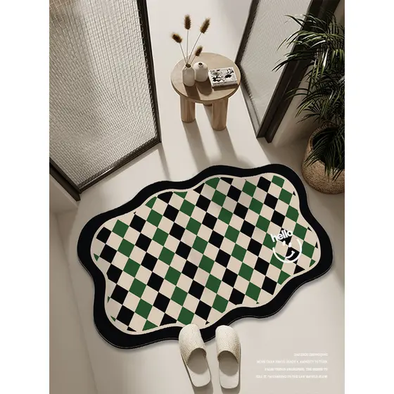Tapetes de banheiro absorvem água em formato especial tapetes de porta de cozinha Diatom lama treliça tapete de banheiro