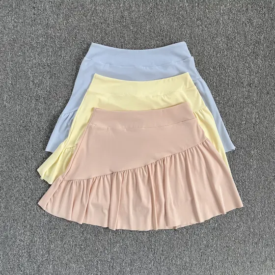 Anti-reflexo saia esportiva feminina verão cintura alta mais magro olhar correndo treinamento Yoga saia de secagem rápid
