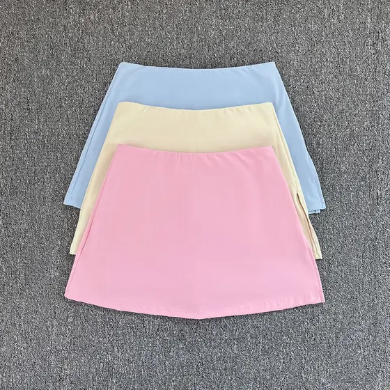 Fenda lateral Yoga Culottes feminino primavera outono 2026 novo estilo Anti-reflexo mais magro olhar Hip-embalado saia a