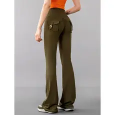 Bolso geral pêssego nádegas calças de Yoga feminino queimado europeu americano cintura alta estiramento bunda-Lifting es