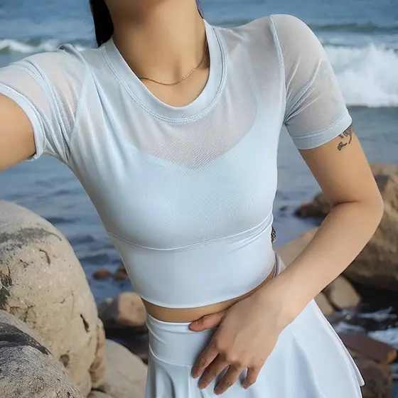Sutiã esportivo feminino verão correndo treinamento estilo curto com almofada no peito à prova de choque reunião roupas 