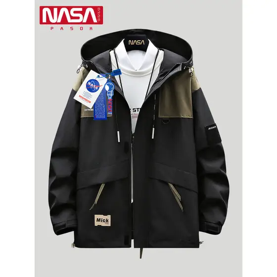 NASA Joint Jaqueta Masculina 2026 Primavera Outono Street Wear Cor Combinando Tamanho Grande Solto Jaqueta Americana Ao