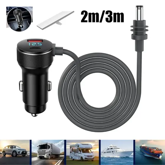 Cabo Carregador 3 em 1 com Tela para Starlink Mini PD30W 12V 24V de carro StarlinkCabo Em Veicular Compatível Usb Tipo C