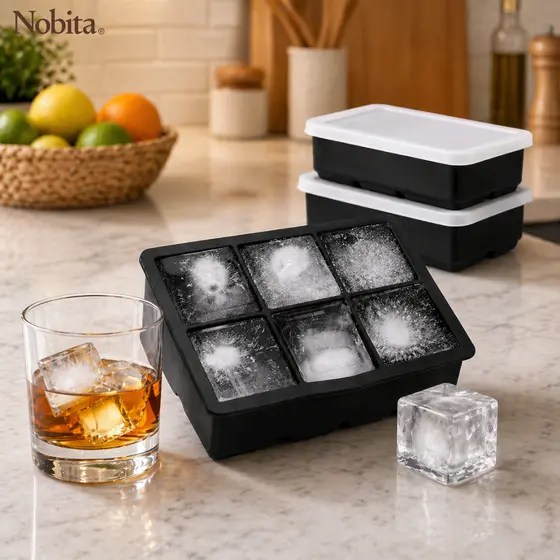 Forma De Gelo Silicone Cubo Grande 6 Cavidades Para Drinks